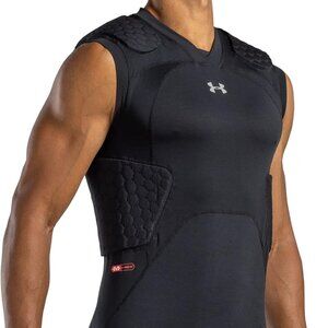 UNDER ARMOUR MEN'S GAMEDAY PRO 5-PAD TOP FOOTBALL SHIRT - BLACK - XXL